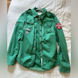 Green Super Dry Jacket with Patches